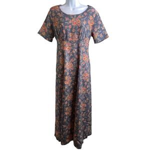 Vintage Compagnie Internationale EXPRESS Floral Maxi Dress‎ Size 7/8 Y2K Retro